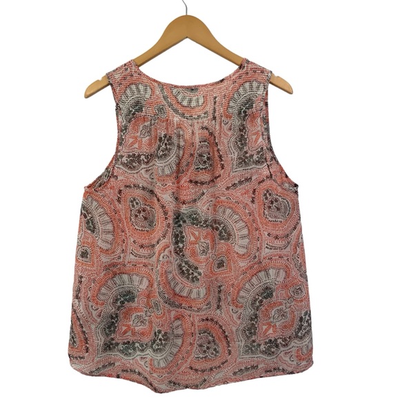 JOIE Silk Tank Top Flowy V-Neck Paisley Print D8 - Picture 5 of 8